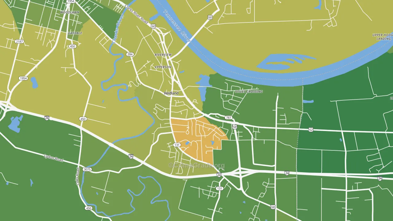 Riverview, KY Map of Vehicle Theft Rates