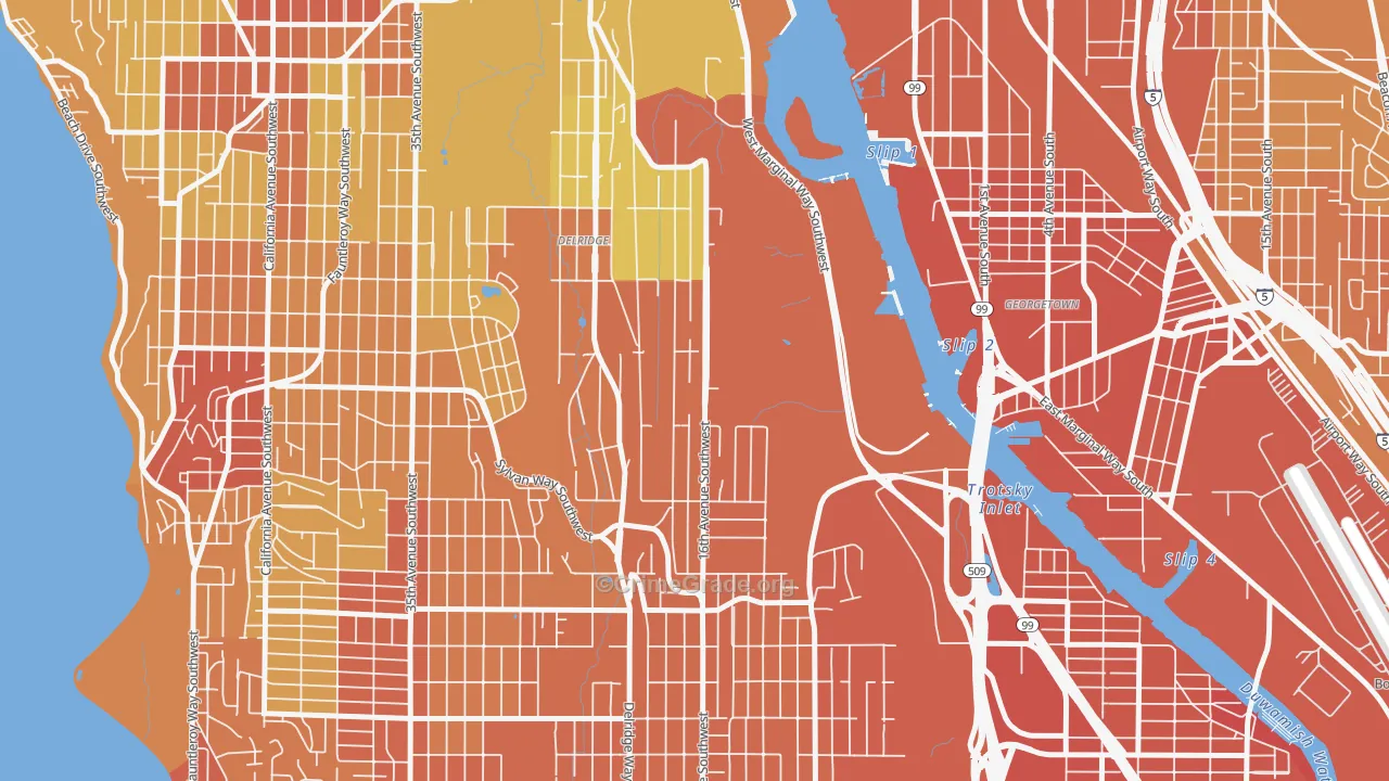 Riverview, Seattle, WA Map of Vehicle Theft Rates
