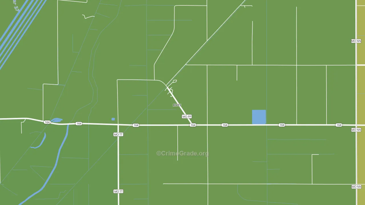 Rives, MO Map of Vehicle Theft Rates