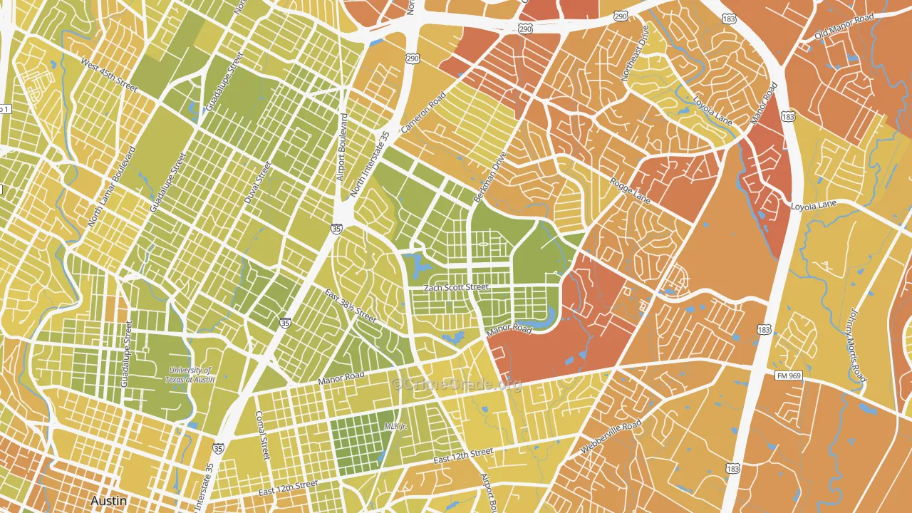 Rmma, Austin, TX Map of Vehicle Theft Rates