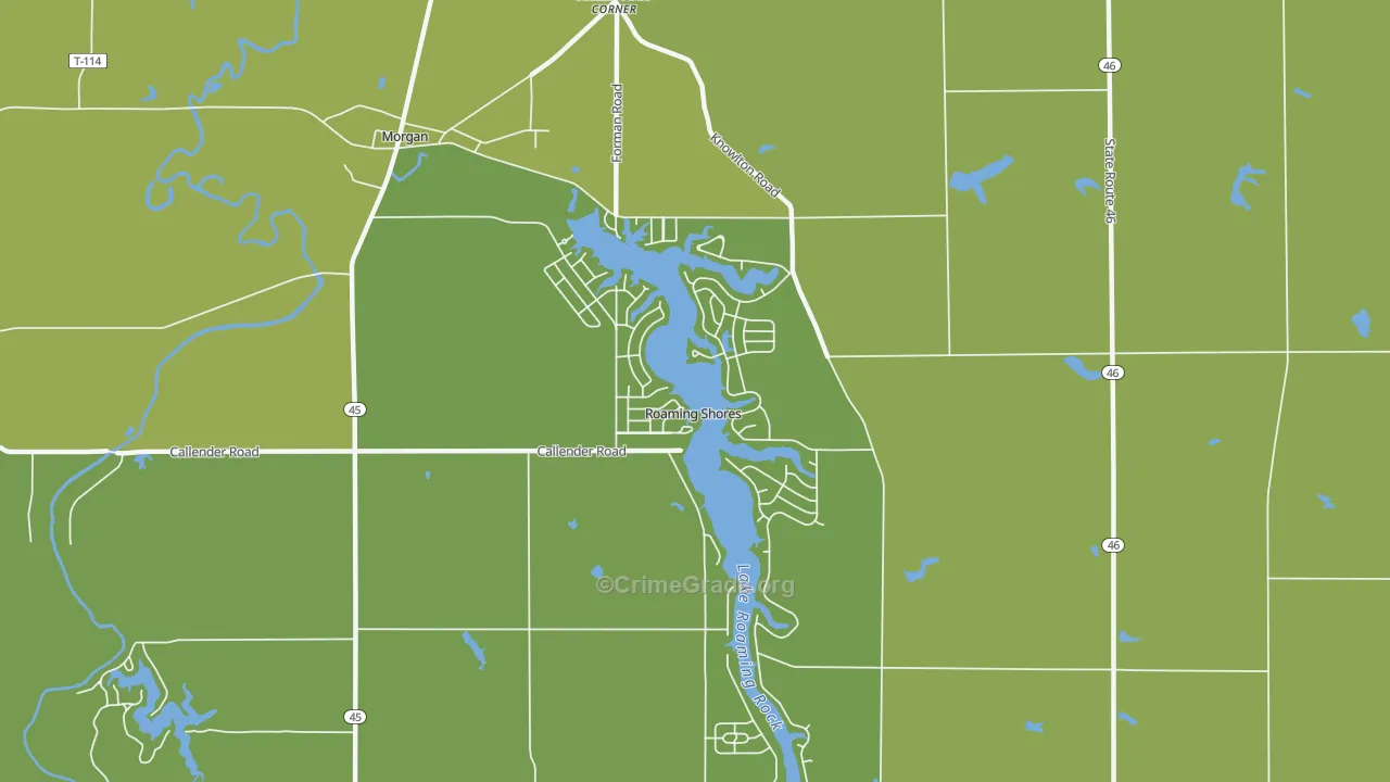 Roaming Shores, OH Map of Vehicle Theft Rates