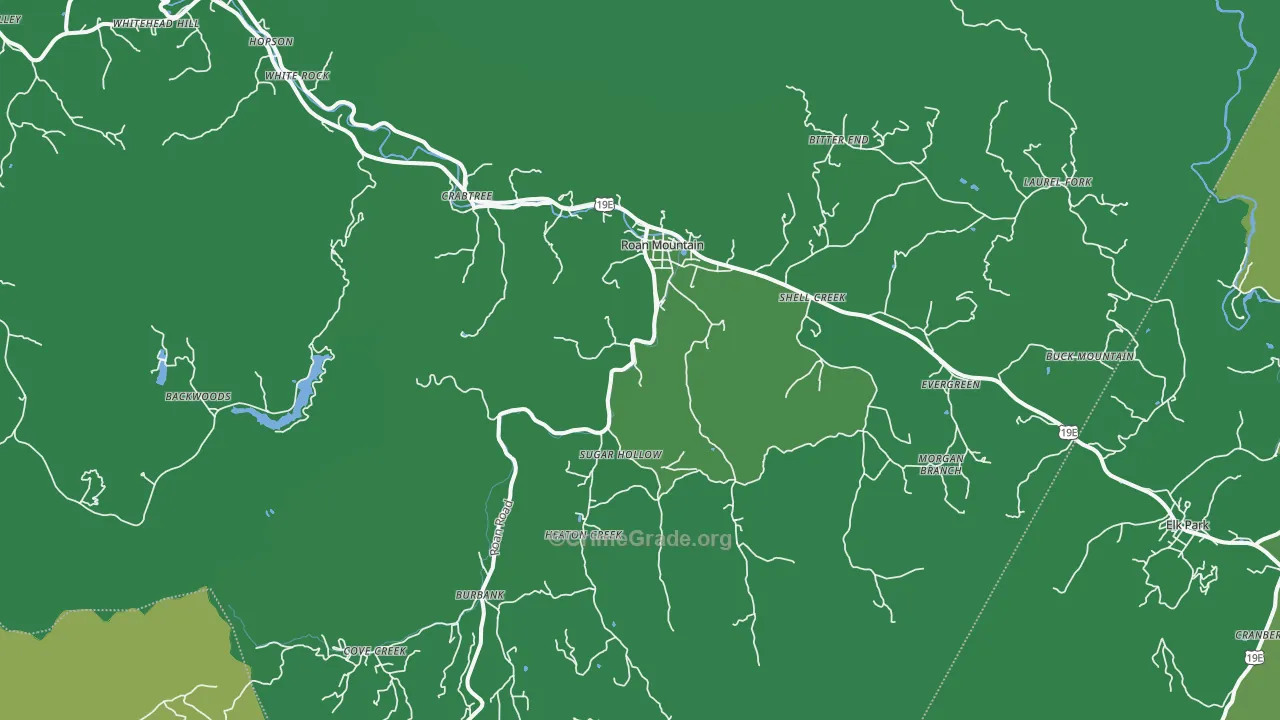 Roan Mountain, TN Map of Vehicle Theft Rates