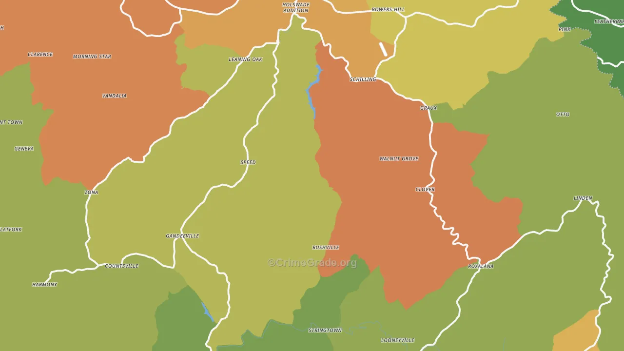 Roane County, WV Map of Vehicle Theft Rates