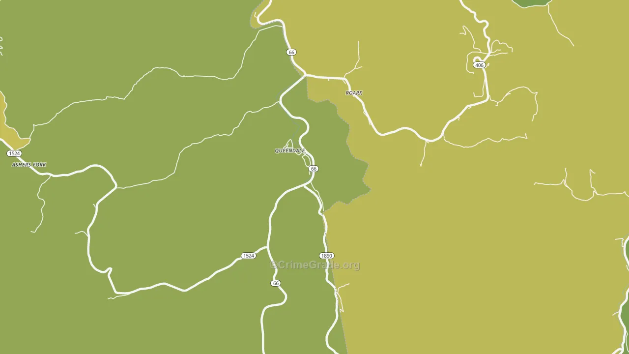 Roark, KY Map of Vehicle Theft Rates