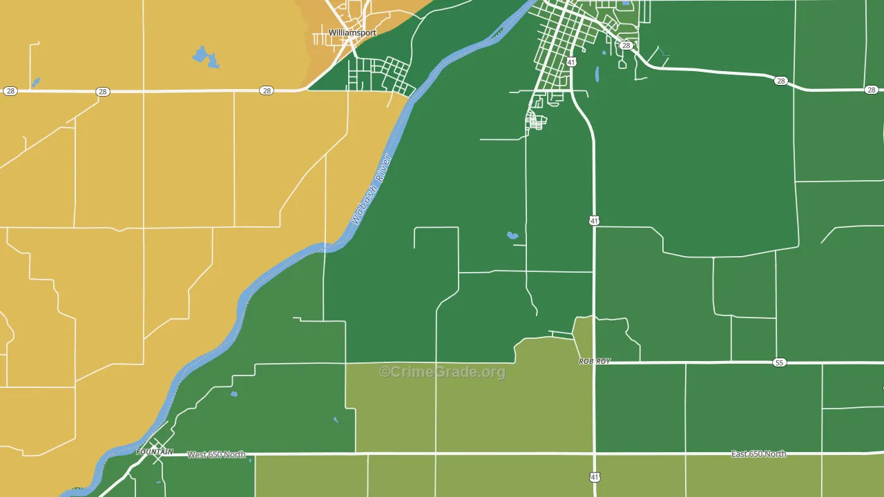 Rob Roy, IN Map of Vehicle Theft Rates