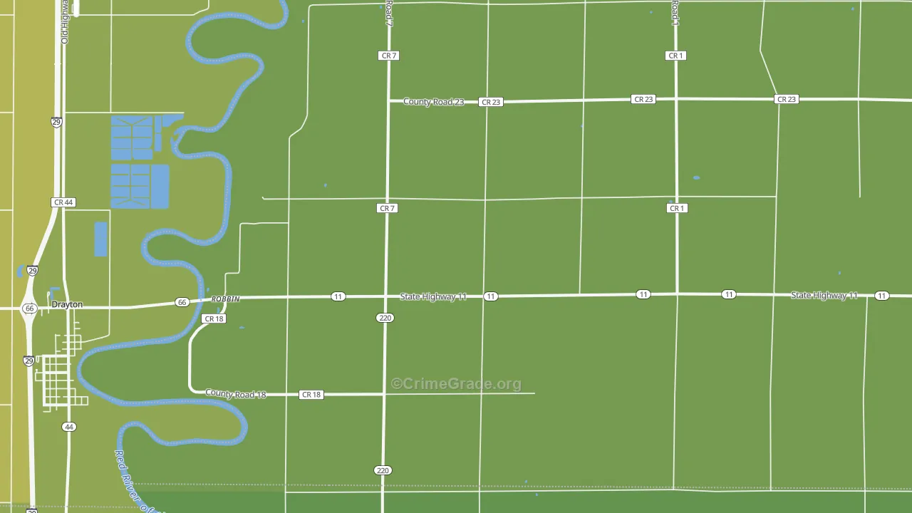 Robbin, MN Map of Vehicle Theft Rates