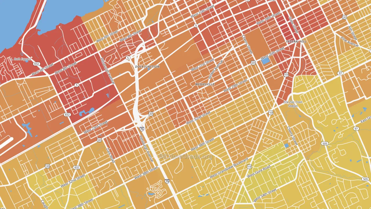 Robbins Blass, Erie, PA Map of Vehicle Theft Rates