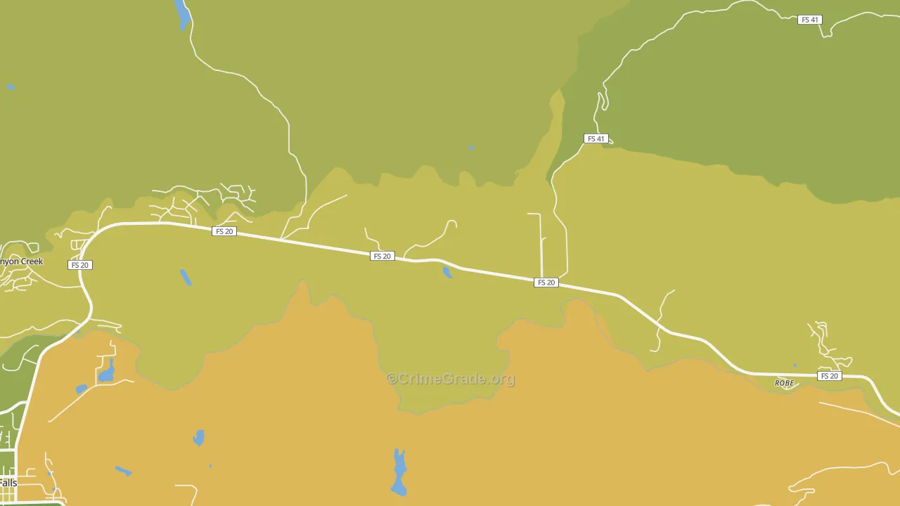 Robe, WA Map of Vehicle Theft Rates