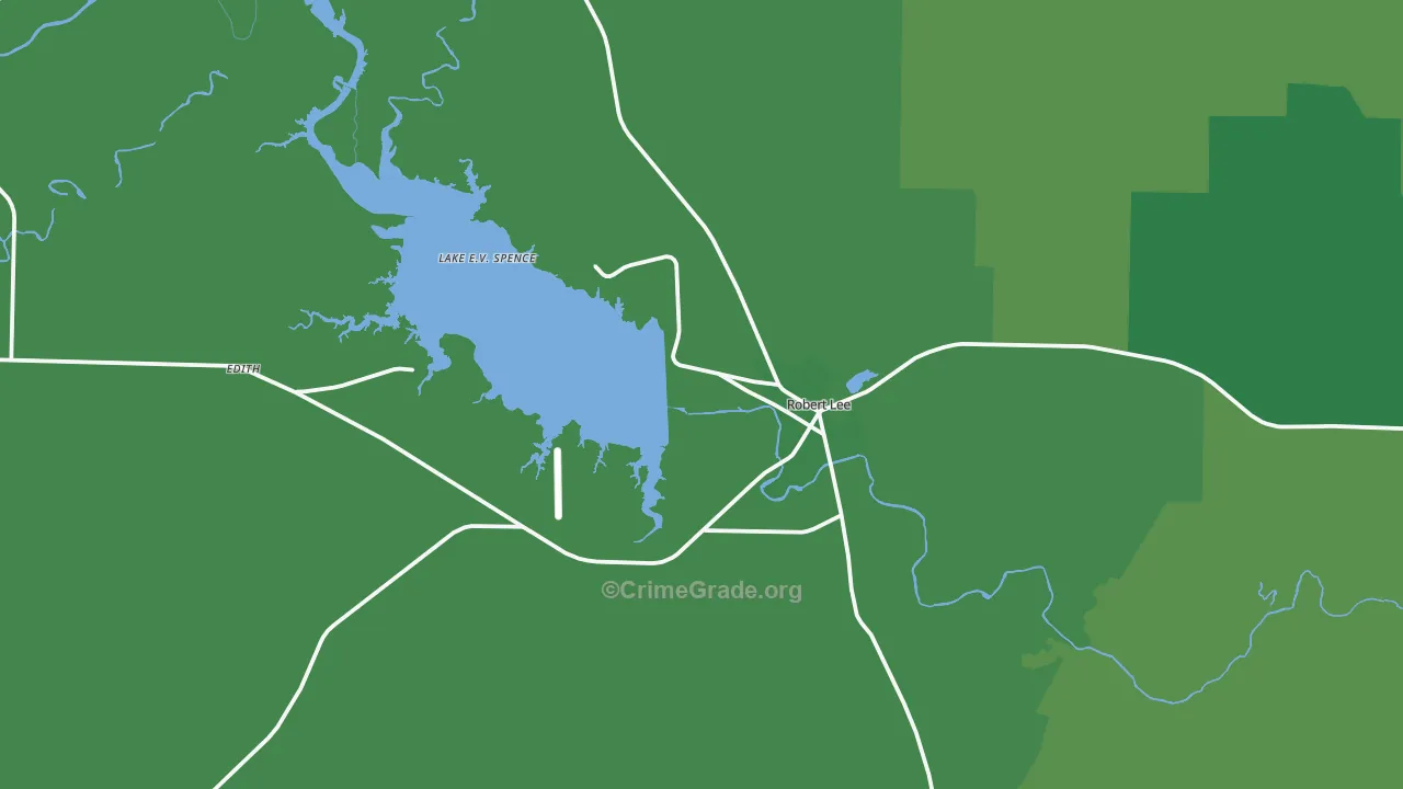 Robert Lee, TX Map of Vehicle Theft Rates