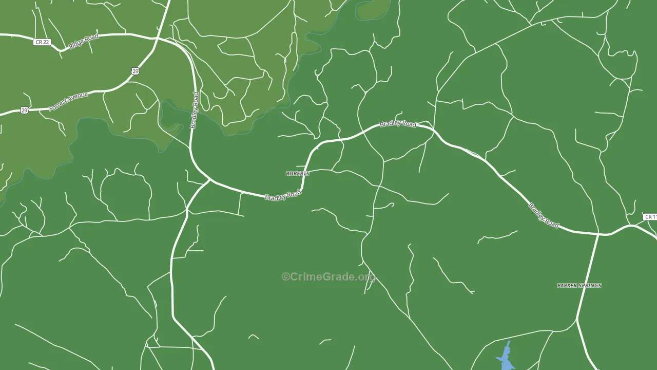 Roberts, AL Map of Vehicle Theft Rates
