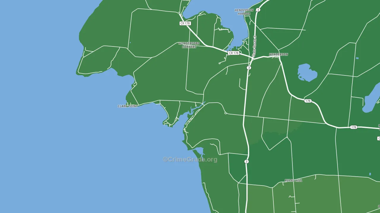Roberts Corner, NY Map of Vehicle Theft Rates