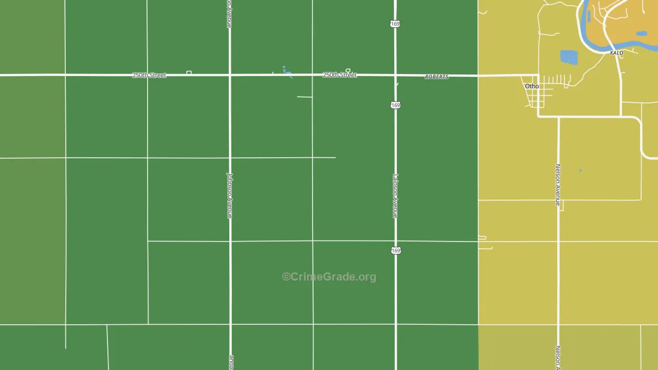 Roberts, IA Map of Vehicle Theft Rates