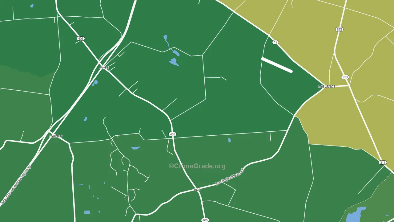 Roberts, MD Map of Vehicle Theft Rates