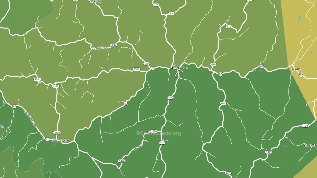 Robertson County, KY Map of Vehicle Theft Rates