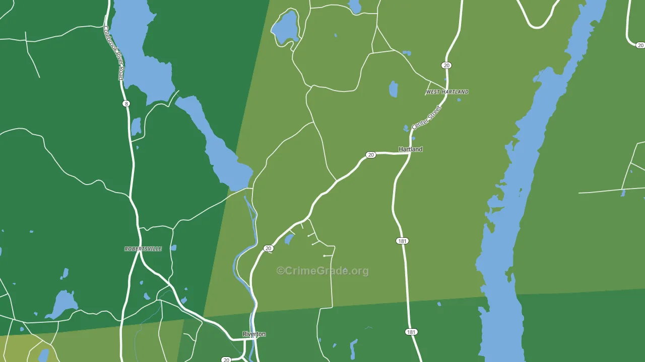Robertsville, CT Map of Vehicle Theft Rates