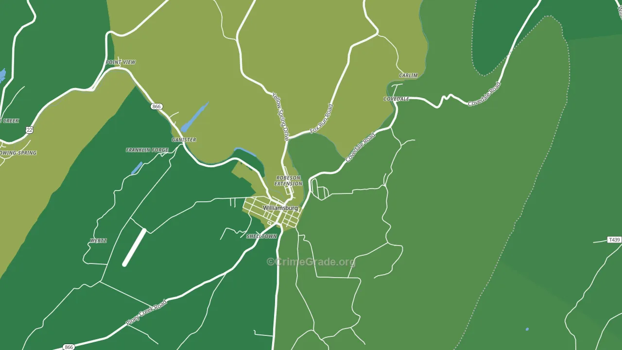 Robeson Extension, PA Map of Vehicle Theft Rates