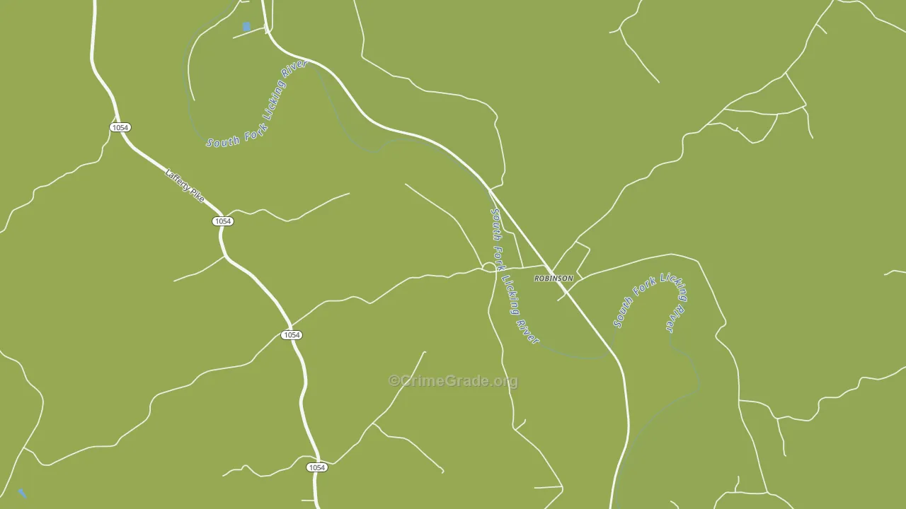 Robinson, KY Map of Vehicle Theft Rates