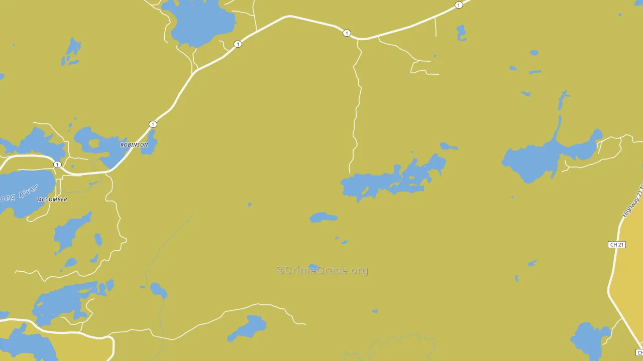 Robinson, MN Map of Vehicle Theft Rates