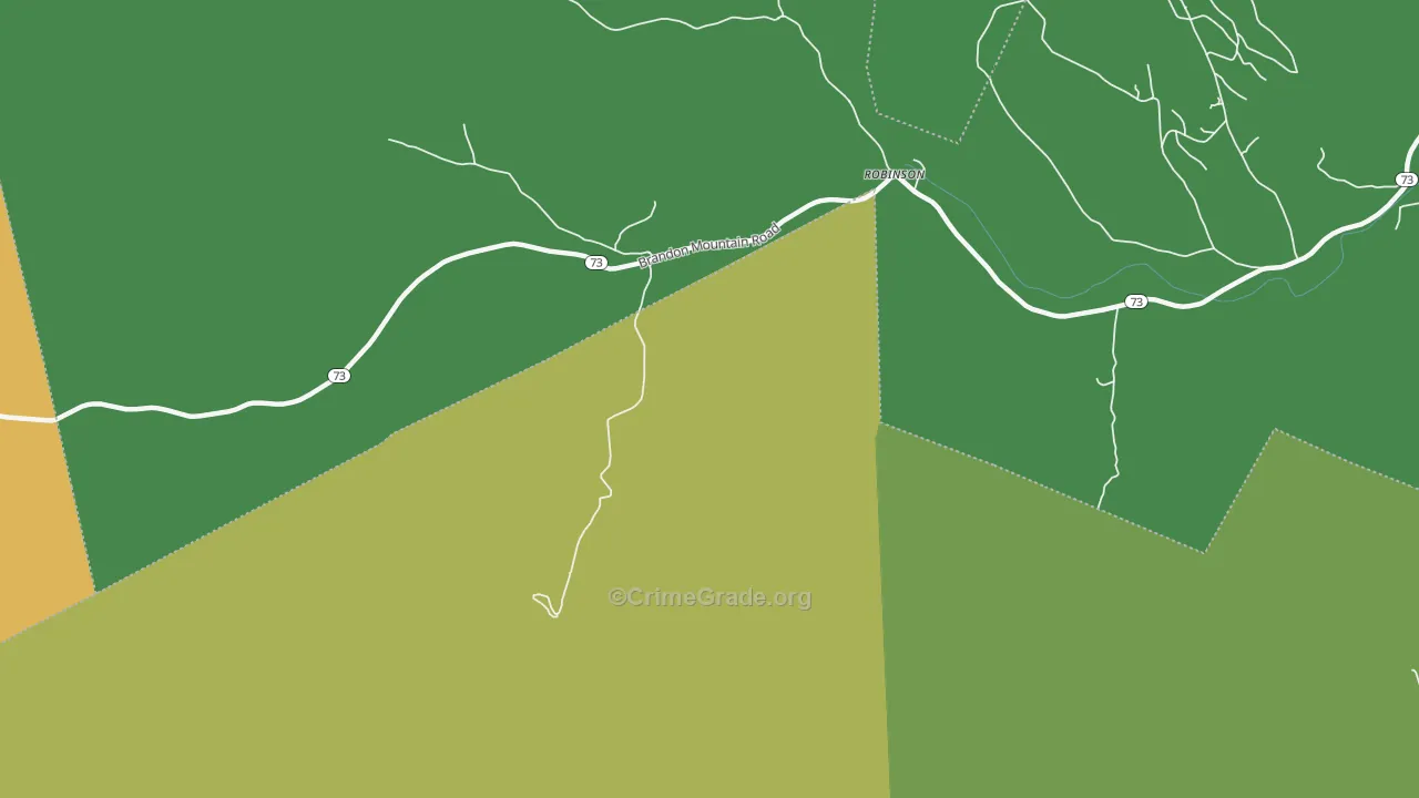 Robinson, VT Map of Vehicle Theft Rates