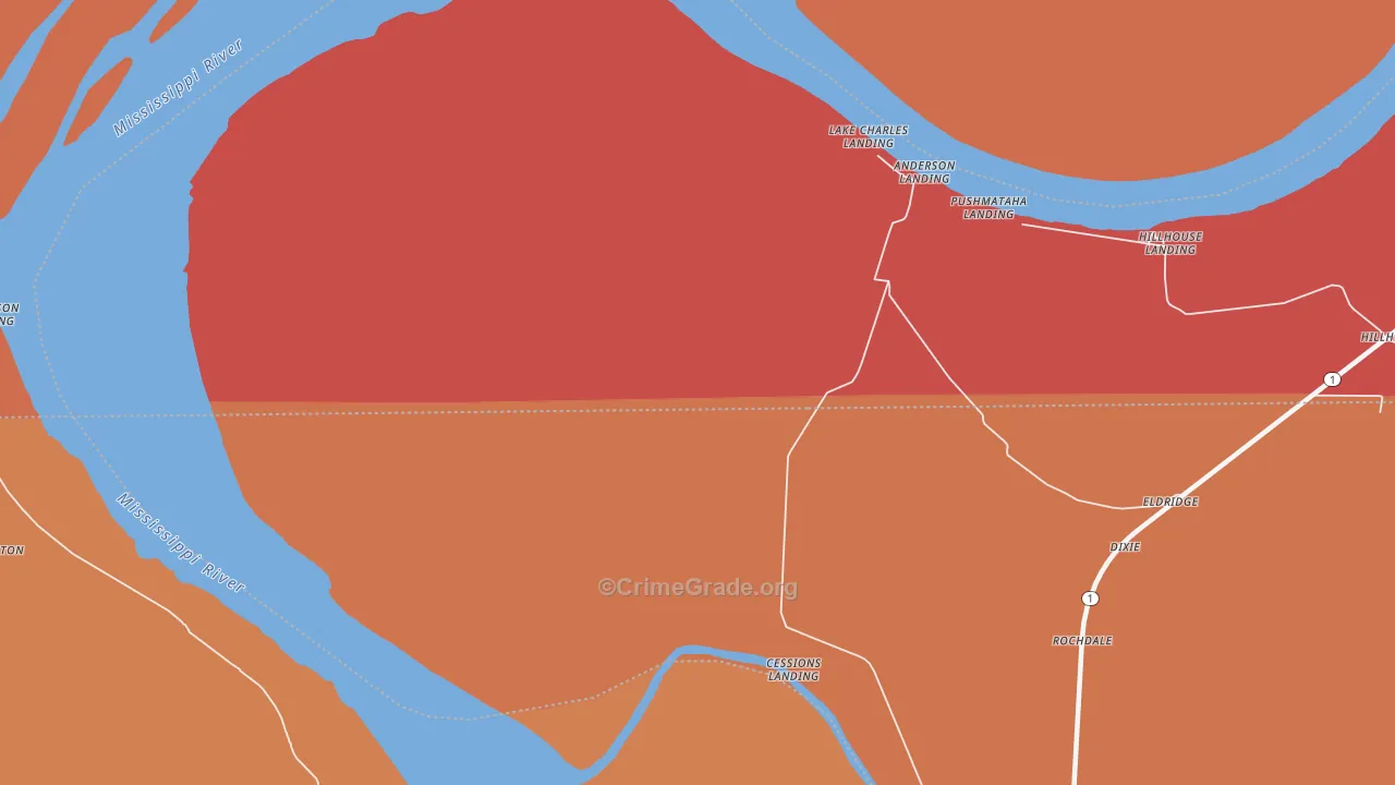 Rochdale, MS Map of Vehicle Theft Rates