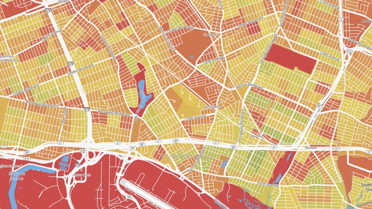 Rochdale Village, Queens, NY Map of Vehicle Theft Rates