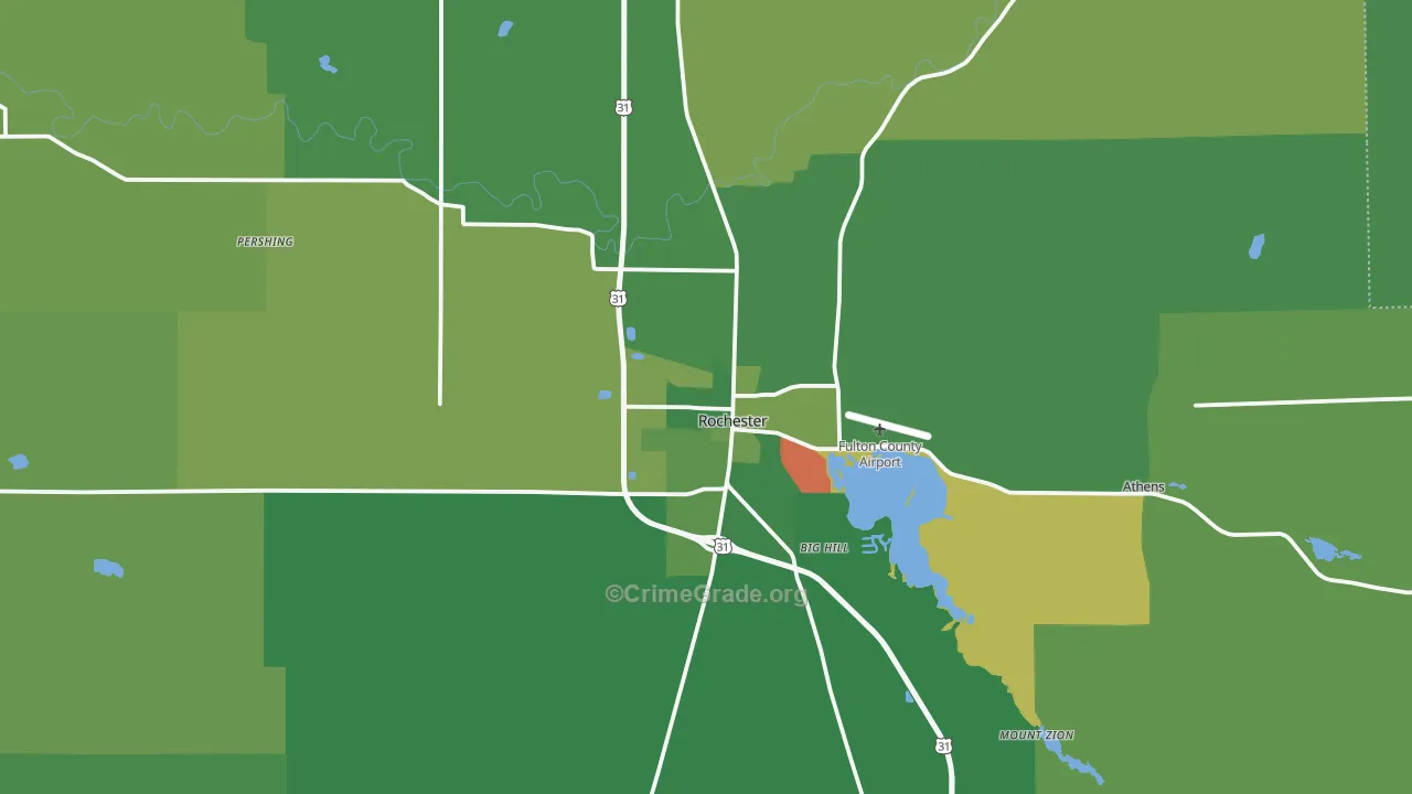 Rochester, IN Map of Vehicle Theft Rates