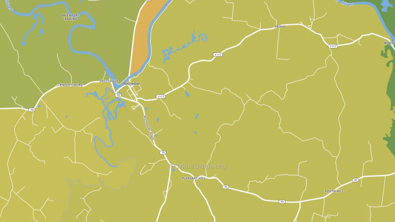 Rochester, KY Map of Vehicle Theft Rates