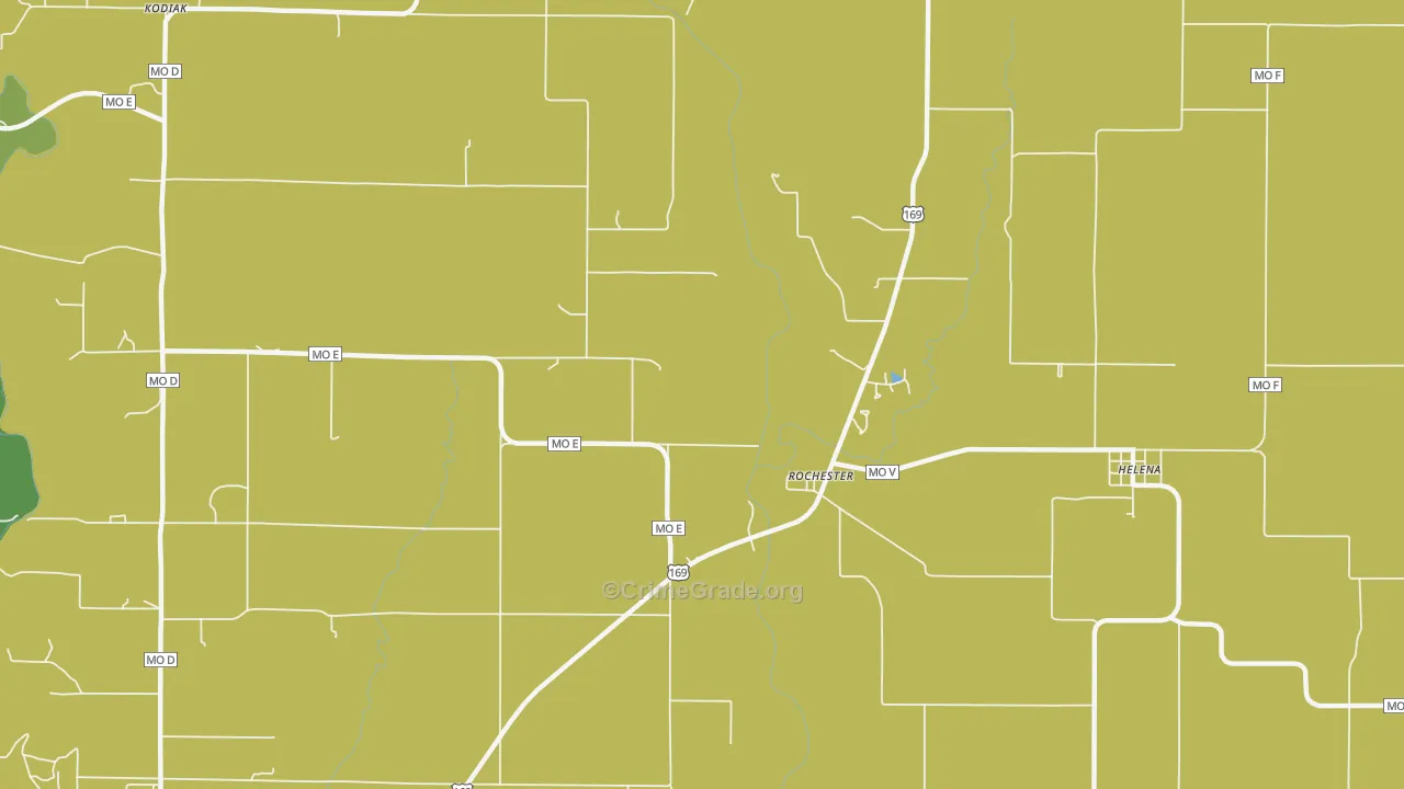 Rochester, MO Map of Vehicle Theft Rates