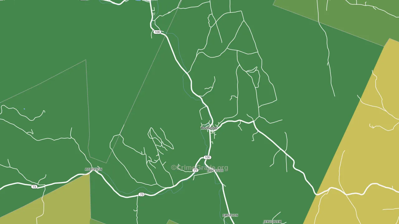 Rochester, VT Map of Vehicle Theft Rates