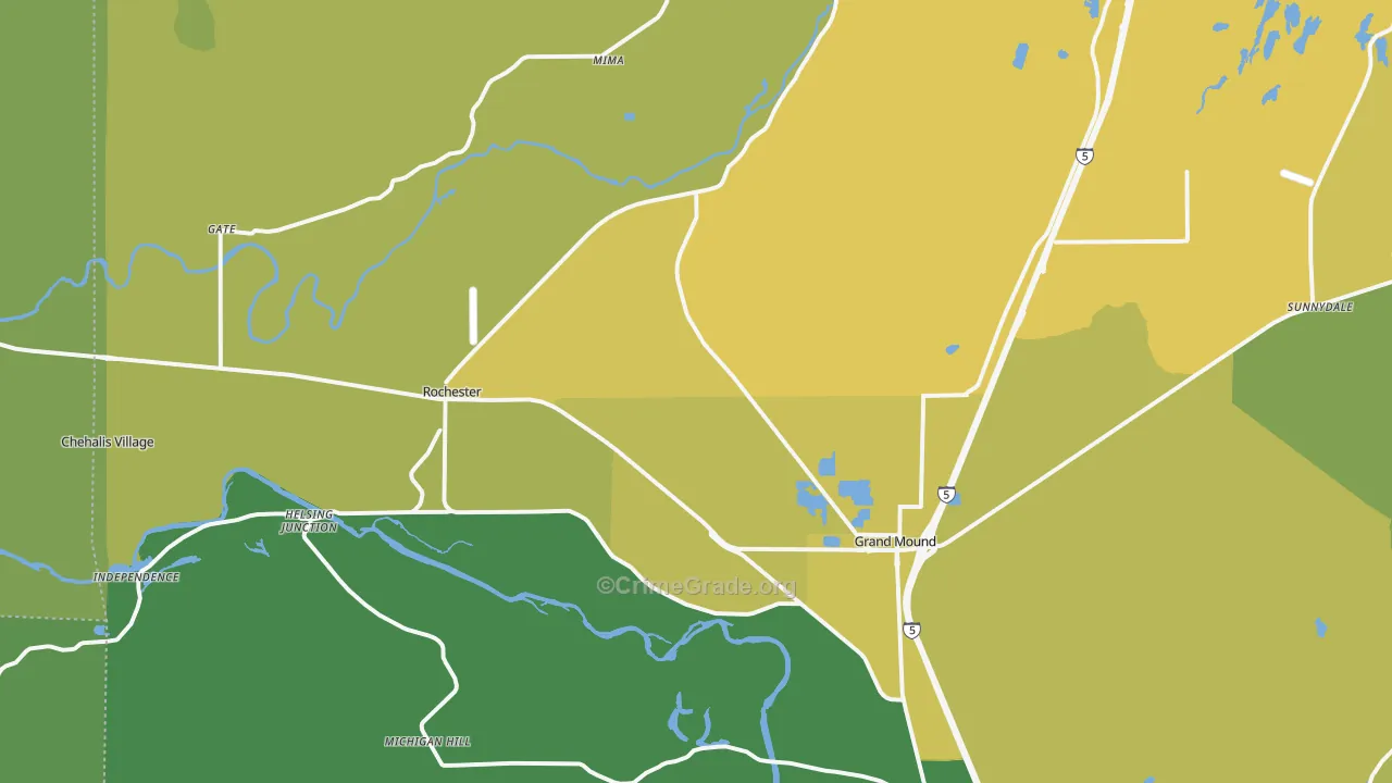 Rochester, WA Map of Vehicle Theft Rates