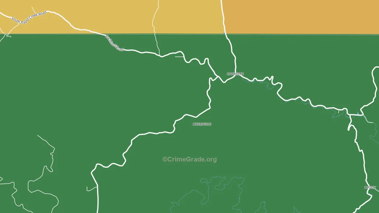 Rochford, SD Map of Vehicle Theft Rates