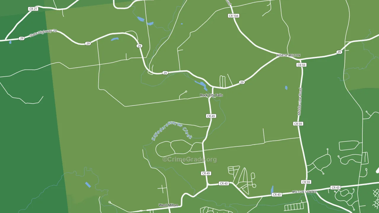 Rock City Falls, NY Map of Vehicle Theft Rates