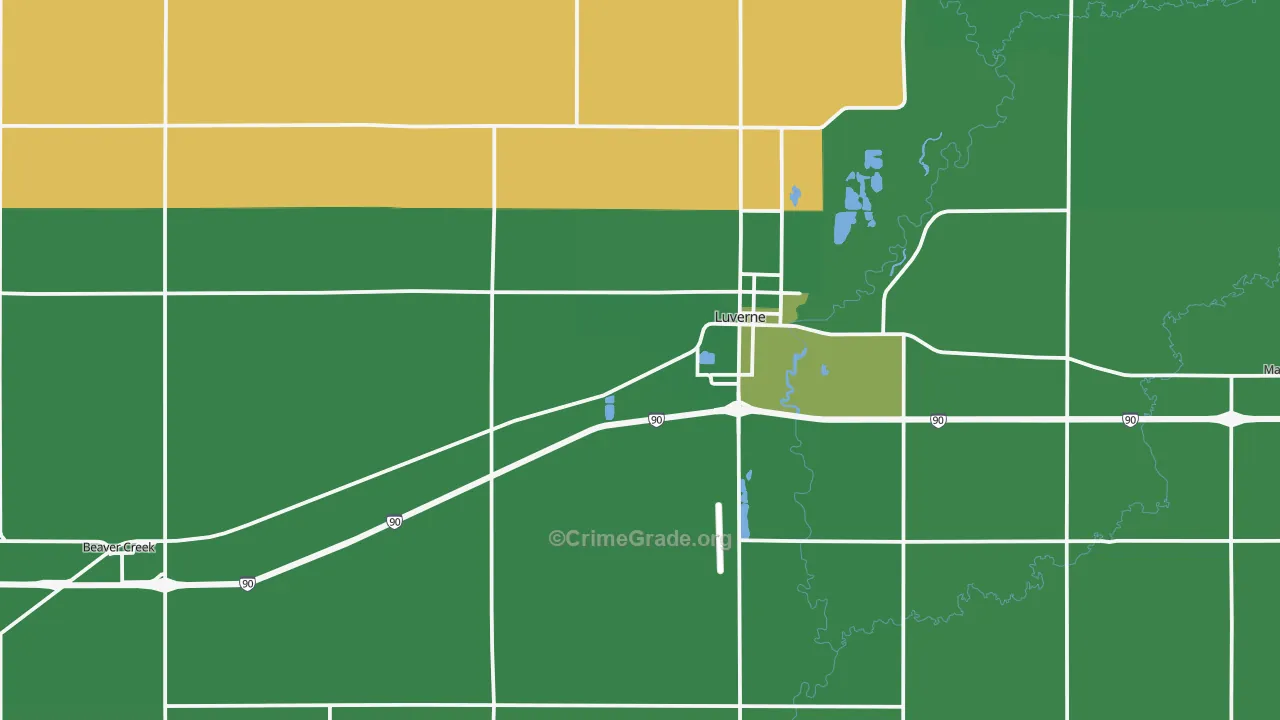 Rock County, MN Map of Vehicle Theft Rates
