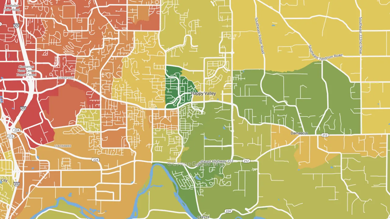 Rock Creek, Clackamas, OR Map of Vehicle Theft Rates
