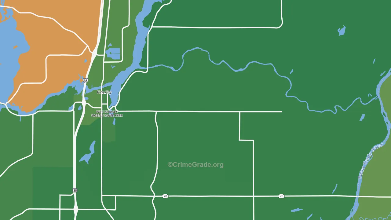 Rock Creek, MN Map of Vehicle Theft Rates