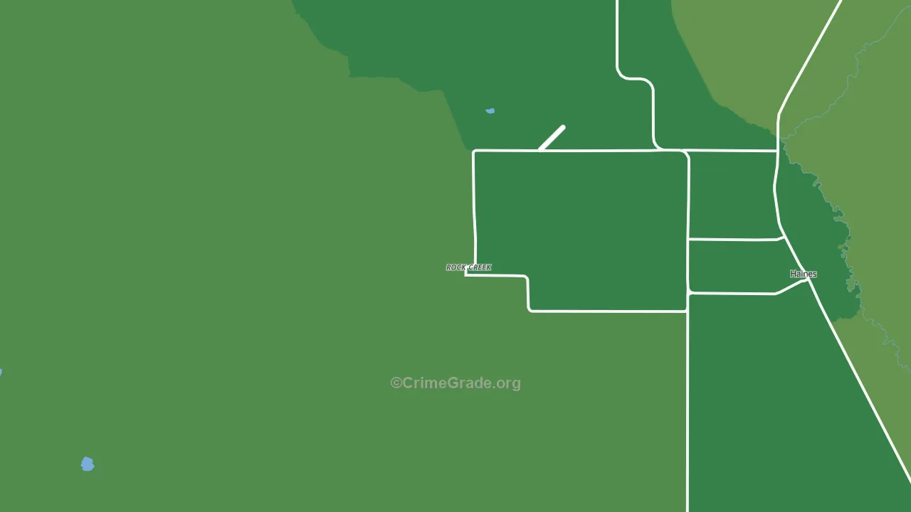 Rock Creek, OR Map of Vehicle Theft Rates