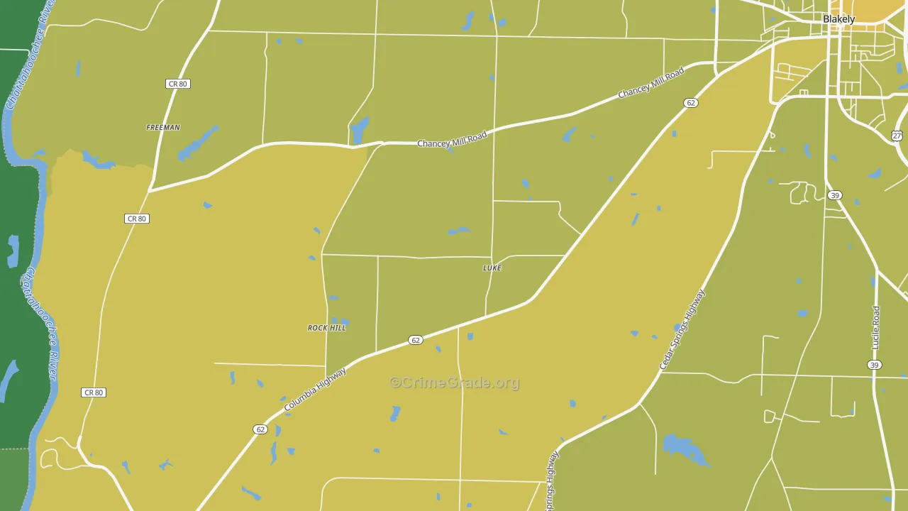 Rock Hill, GA Map of Vehicle Theft Rates