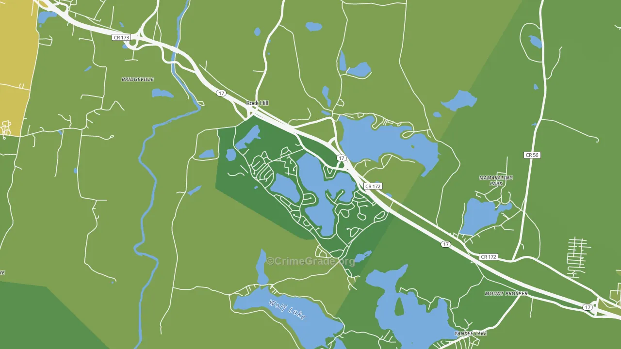 Rock Hill, NY Map of Vehicle Theft Rates