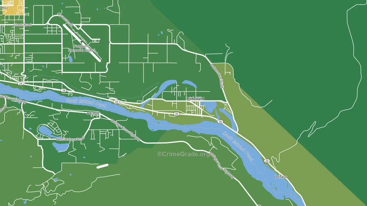 Rock Island, WA Map of Vehicle Theft Rates