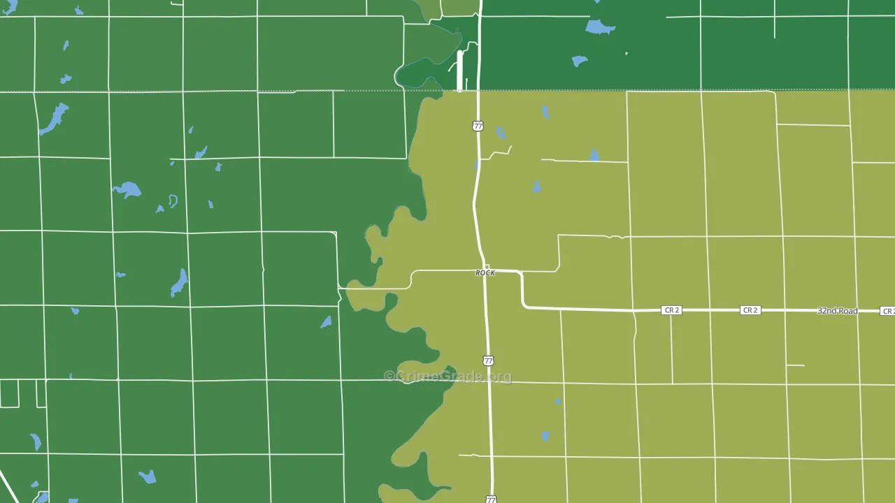 Rock, KS Map of Vehicle Theft Rates