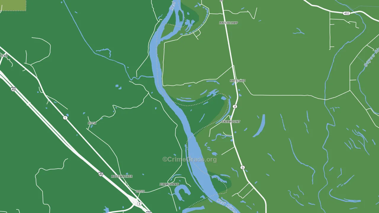 Rock, LA Map of Vehicle Theft Rates