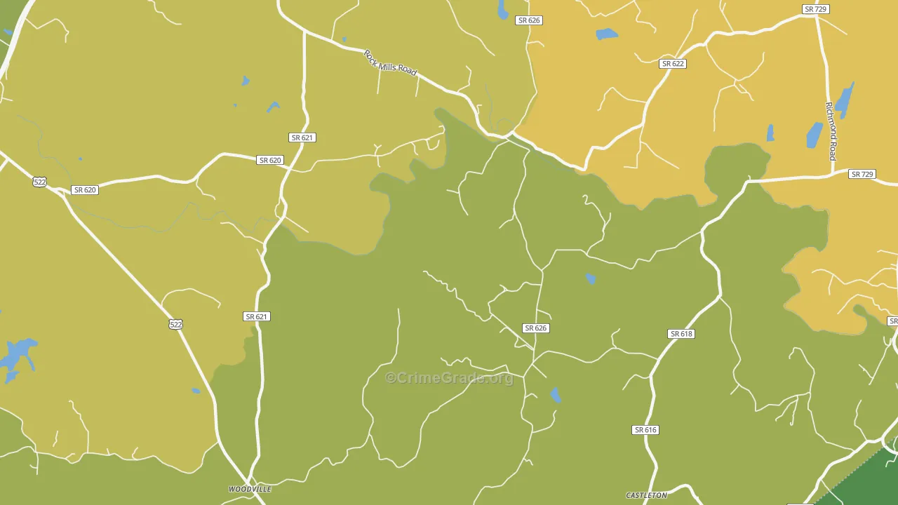 Rock Mills, VA Map of Vehicle Theft Rates