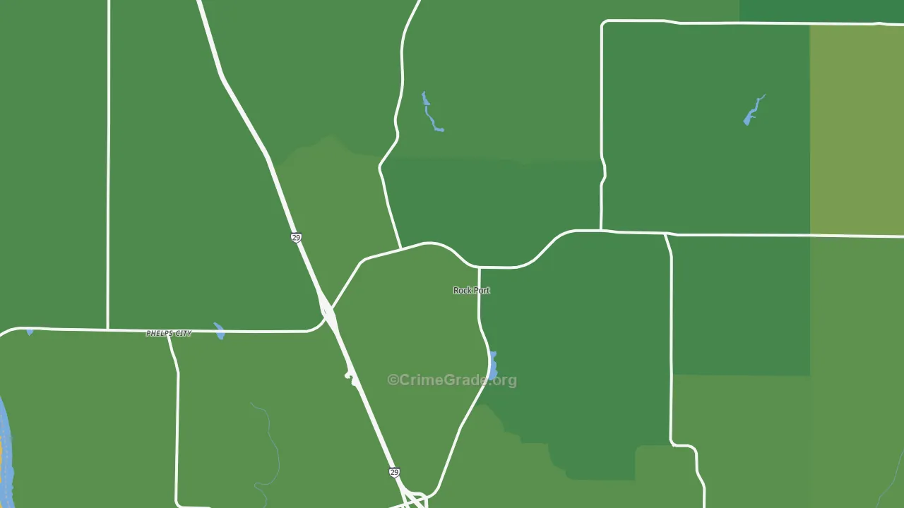 Rock Port, MO Map of Vehicle Theft Rates