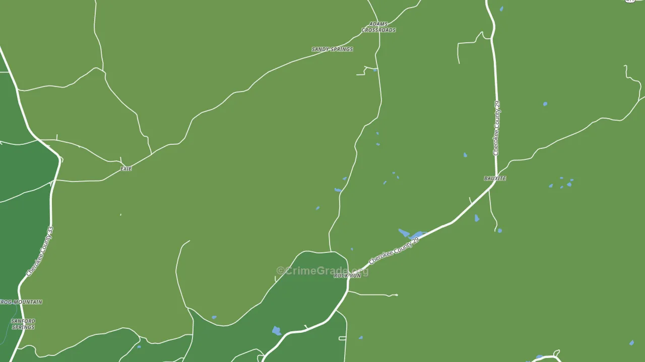 Rock Run, AL Map of Vehicle Theft Rates
