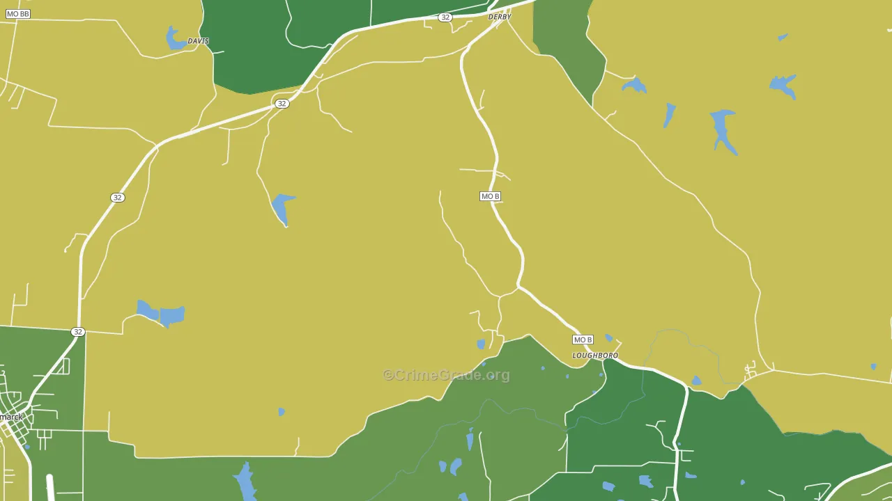 Rock Springs, MO Map of Vehicle Theft Rates