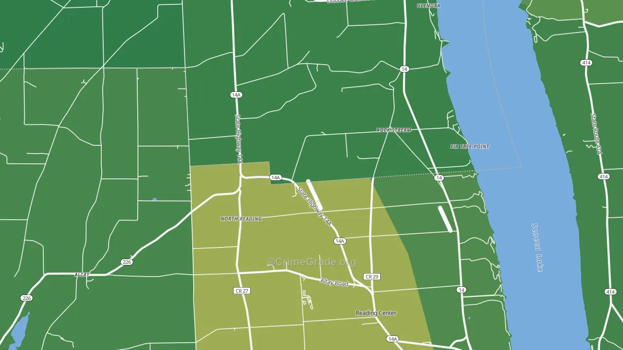 Rock Stream, NY Map of Vehicle Theft Rates