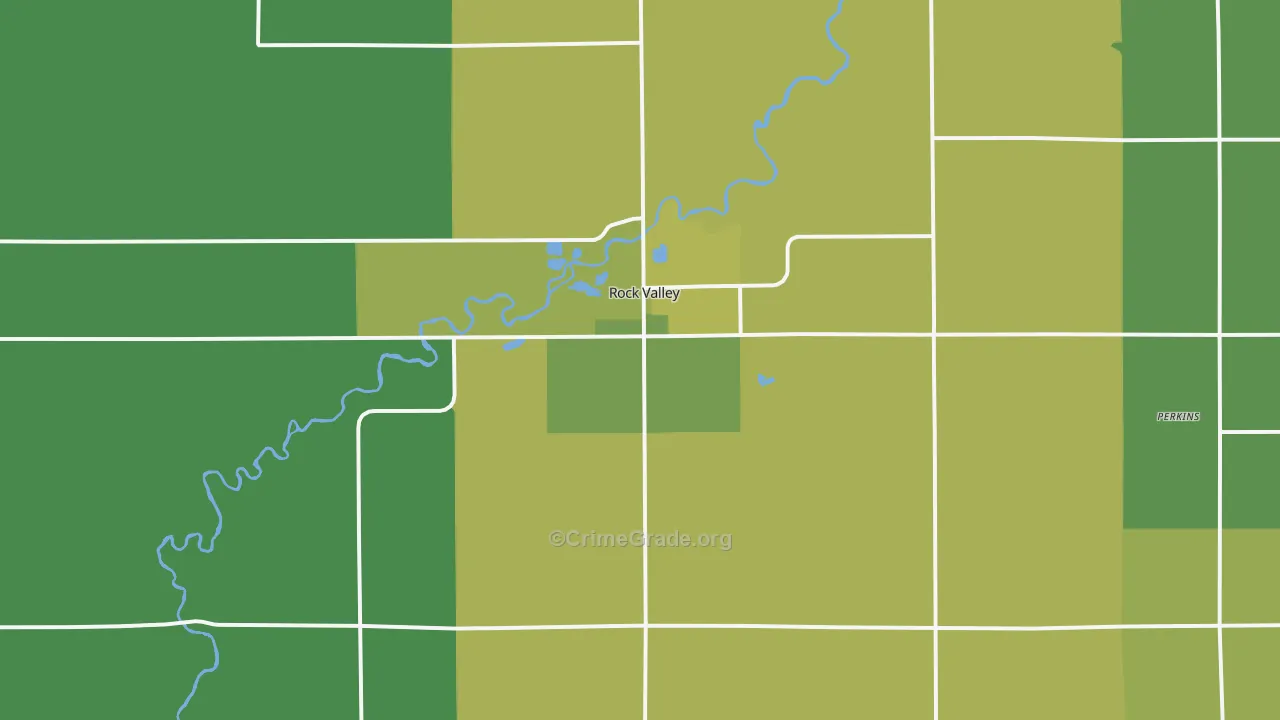 Rock Valley, IA Map of Vehicle Theft Rates