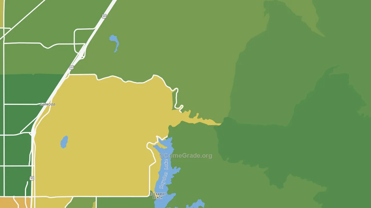 Rockaway Beach, ID Map of Vehicle Theft Rates