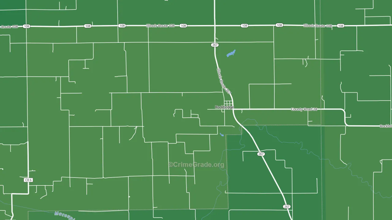 Rockbridge, IL Map of Vehicle Theft Rates