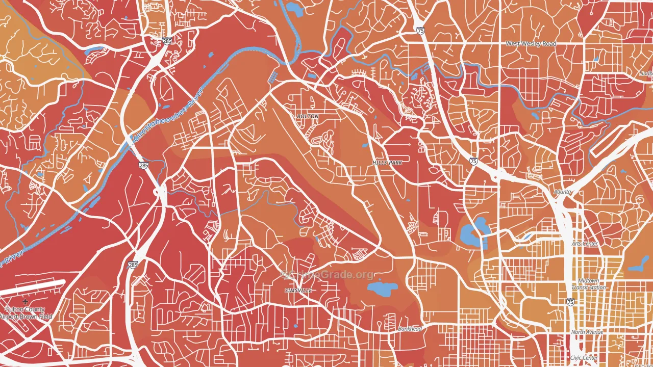 Rockdale, Atlanta, GA Map of Vehicle Theft Rates